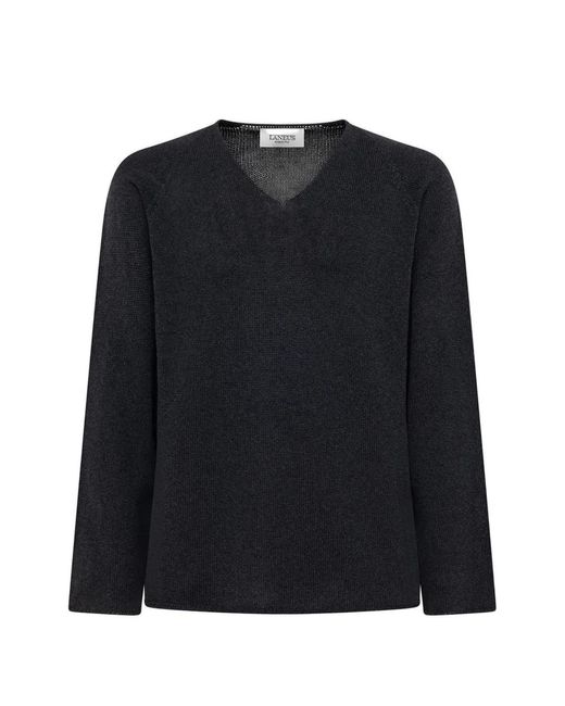 Laneus Black V-Neck Jumper for men