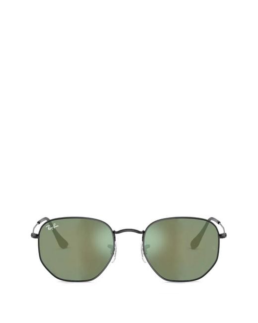Ray-Ban Green Hexagonal-Frame Sunglasses