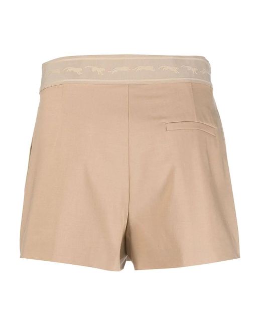 Krizia Natural Panther-Print Waistband Skort