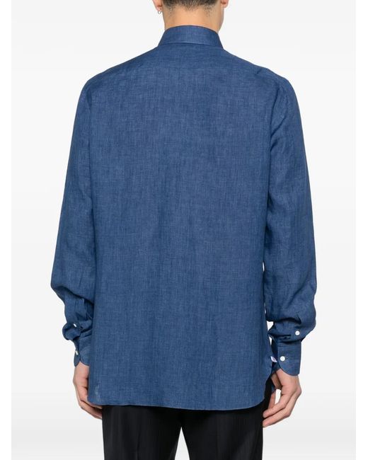 Isaia メンズ ブルー ロングスリーブ シャツの通販はau PAY マーケット