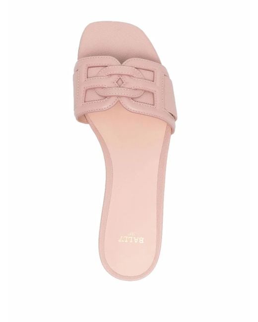 Bally Pink Interlocking Logo Sandals