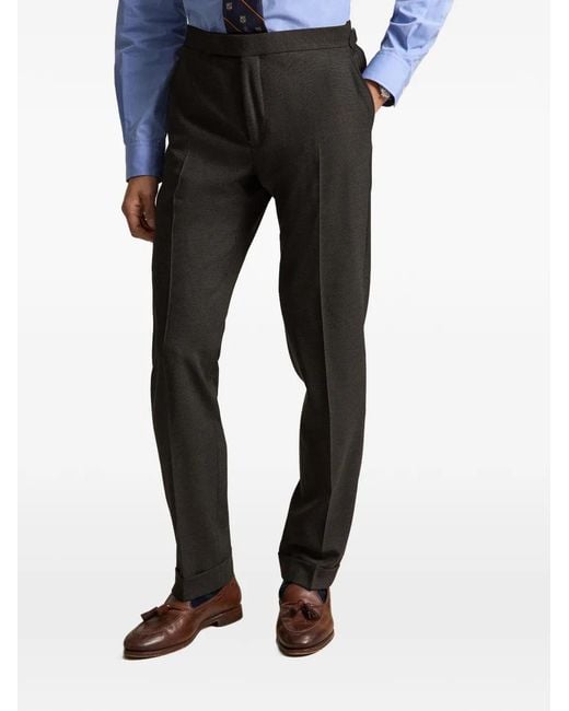 Polo Ralph Lauren Black Chester Pressed-Crease Tailored Trousers for men