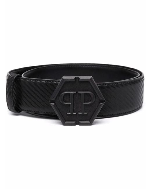 Cintura Con Fibbia di Philipp Plein in Black da Uomo