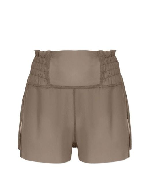 Rick Owens Gray Shirred-Detail Shorts