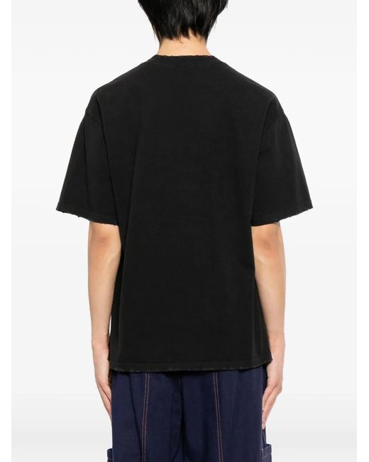 WARMAN Black Skull Printed T-Shirt for men