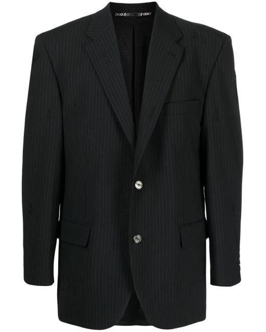 Palmier Black Pinstripe Single-Breasted Blazer for men