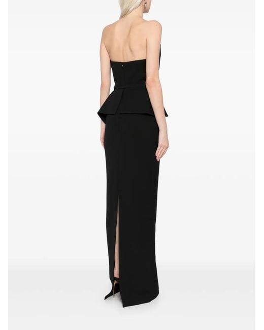 Roland Mouret Black Draped Crepe Gown