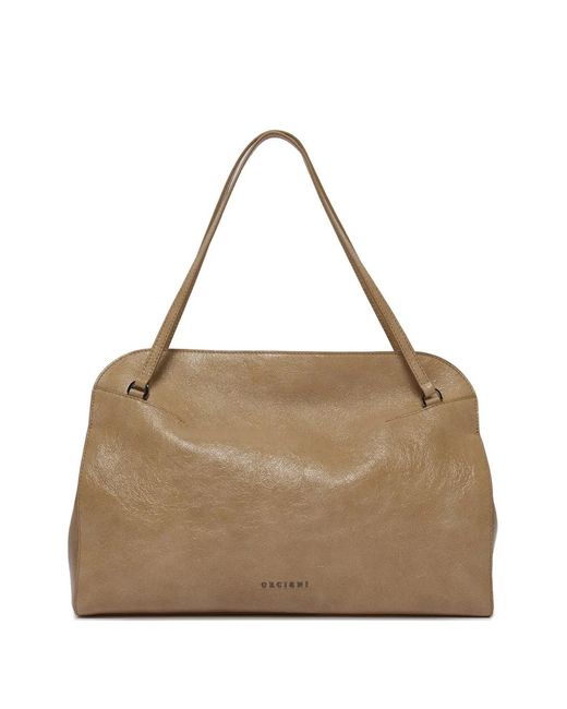 Orciani Natural Sac Cabas Lido En Cuir À Brides