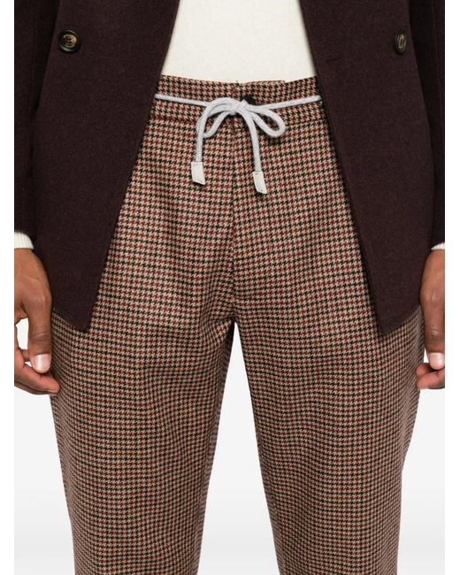 Eleventy Gray Pantalon À Motif Pied-De-Poule Et Lien De Resserrage for men