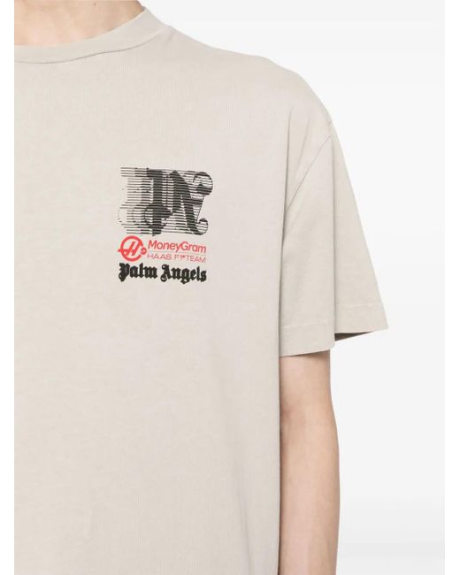 Palm Angels White X Haas Racing Club Cotton T-Shirt for men