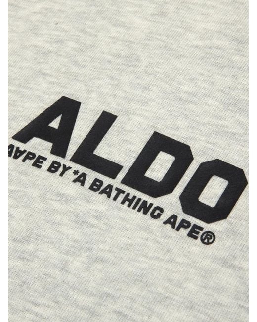Aape By A Bathing Ape White Aaper Moonface Logo Crew Neck Sweatshirt for men