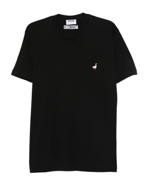 T-Shirt Con Ricamo di Moschino in Black da Uomo