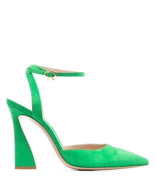 Gianvito Rossi Green Aura D'Orsay Suede Pumps