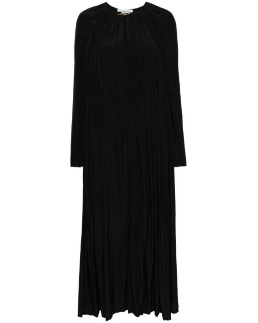 Lanvin Black Gathered Flared Maxi Dress