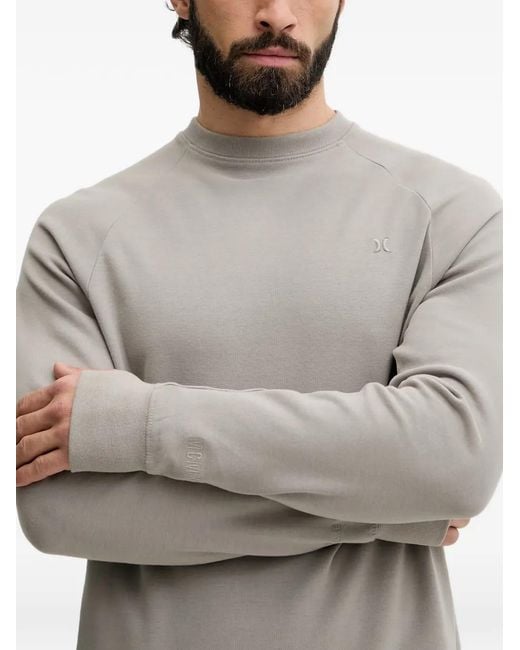 Hurley Gray Raglan-Sleeve Logo-Embroidered Sweatshirt for men