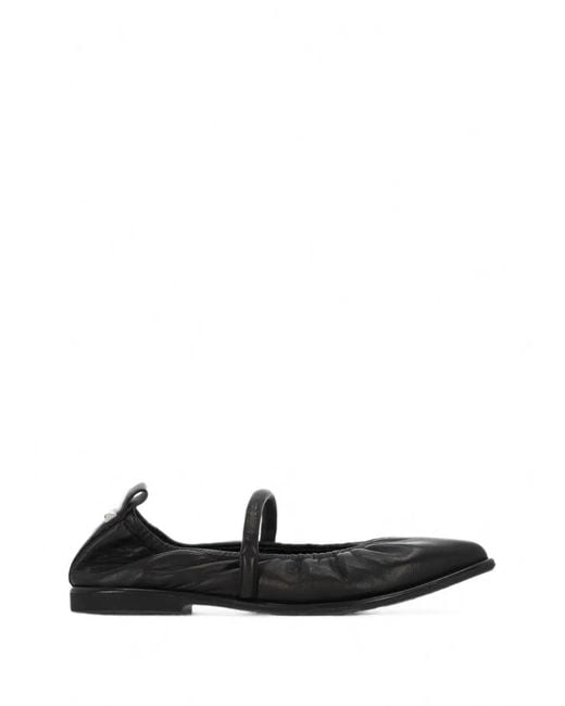 Ash Black Bella Pointed-Toe Elasticated Ballet Flats