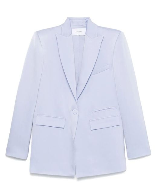 Alex Perry Blue Satin Crepe Blazer