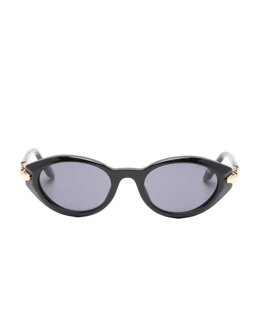 BVLGARI Gray Lunettes De Soleil À Monture Ovale