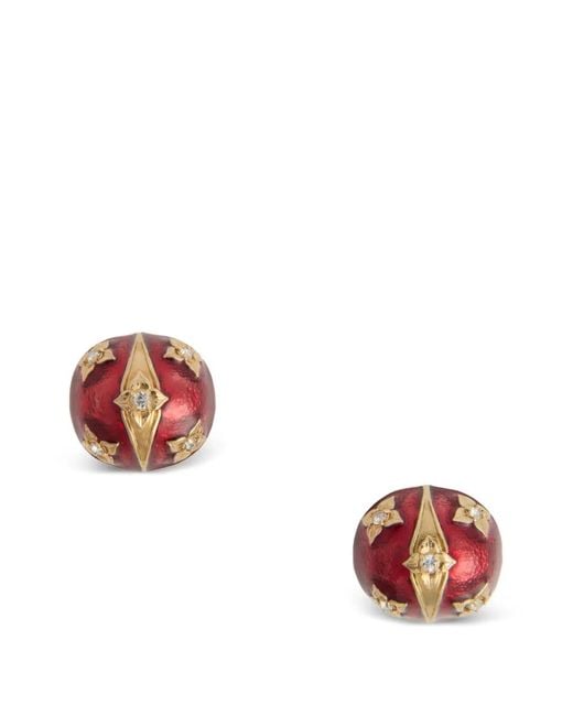 LaDoubleJ White Lady Scarab Earrings