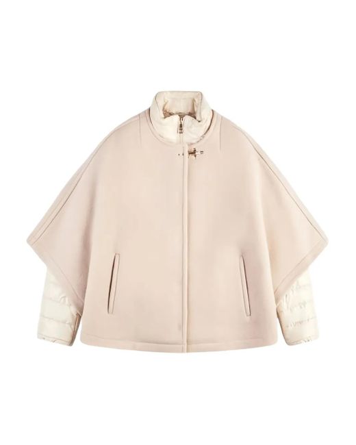 Fay Natural Double-Face Three-Way Cape