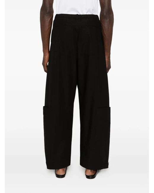 Amomento Black Pleated Cargo Pants for men