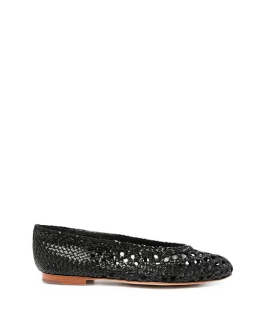 Dragon Black Almond-Toe Ballet Flats