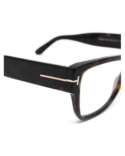 Tom Ford Blue Logo-Arm Tortoiseshell Glasses