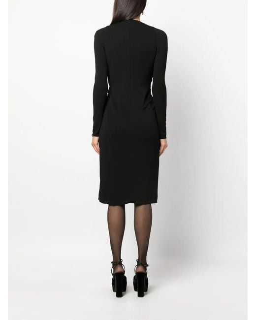 Versace Black Medusa '95 Midi Wrap Dress