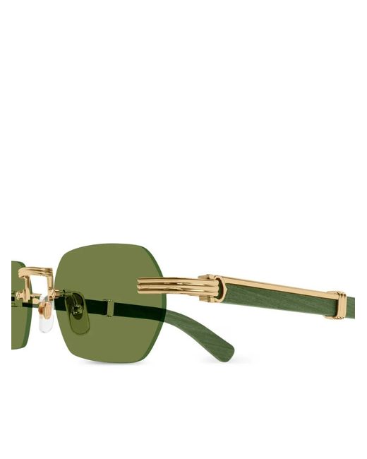 Cartier Green Rectangle-Frame Sunglasses for men