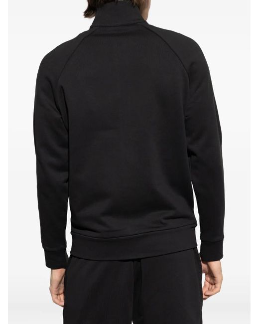 Felpa Con Logo E Zip di Moncler in Black da Uomo