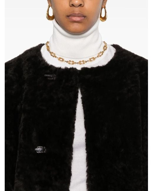 Totême  Black Soft Shearling Coat