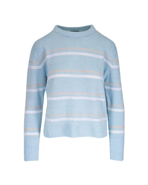 Pull Rayé À Col Rond Kinross Cashmere en coloris Blue