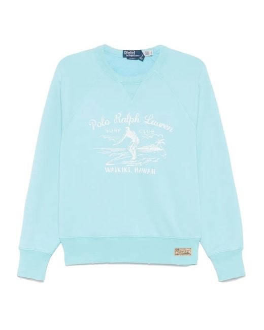 Polo Ralph Lauren Blue Graphic-Print Sweatshirt for men