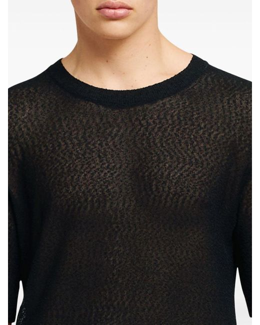 AMI Black Semi-sheer T-shirt for men