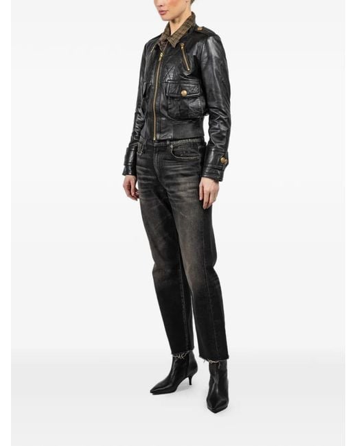 R13 Black Quilted Buttoned Jacket