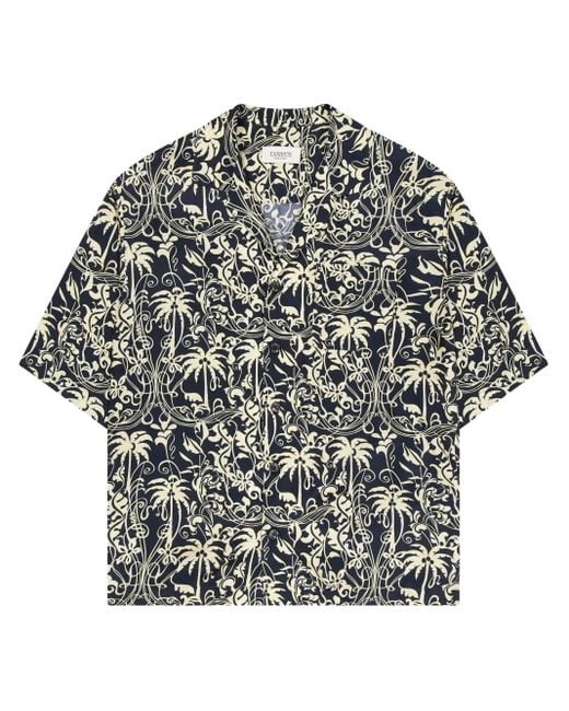 Laneus Gray Boxy Bowling Shirt