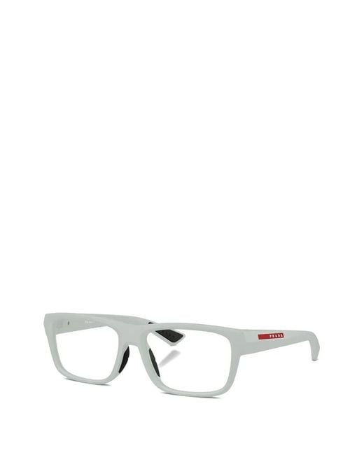 Prada Linea Rossa White Square-Frame Glasses
