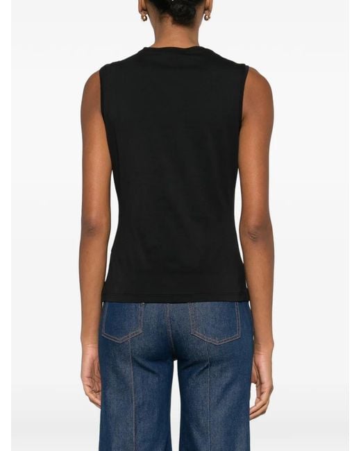 Ulla Johnson Black Clio Ruffled Tank Top