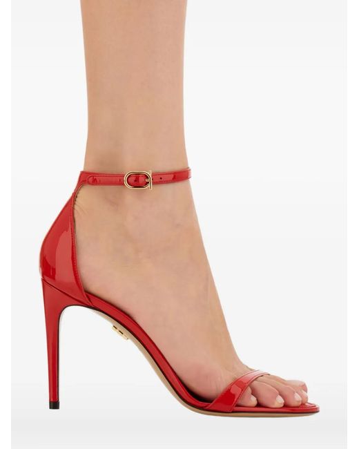 Ferragamo Red 90Mm Strappy Stiletto Sandals
