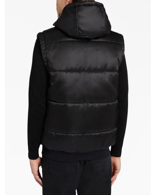 Giuseppe Zanotti Black Logo-Embroidered Padded Vest for men