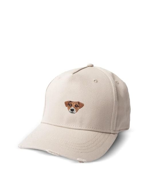 PELO FOUNDATION Natural Embroidered Distressed Baseball Cap for men