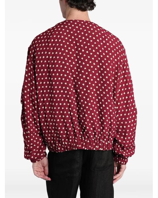 Needles Red Heart-Print Bomber Jacket for men