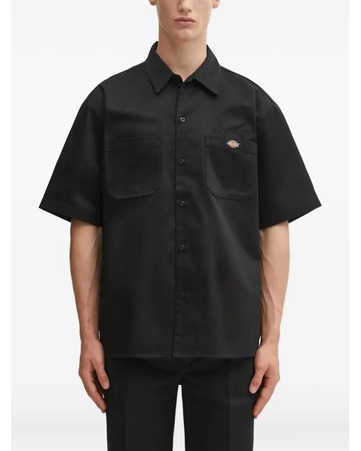 Wacko Maria Black Chemise Dickies À Patch Logo for men
