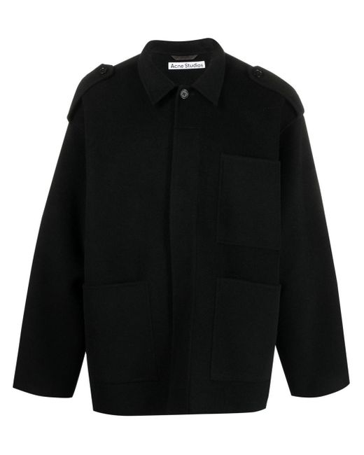 Acne Studios Wool Military Epaulette Jacket in Black for Men | Lyst