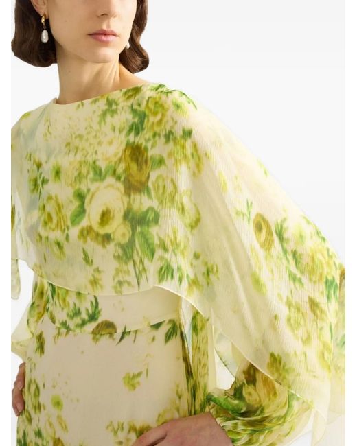 Erdem Yellow Floral-Print Maxi Dress