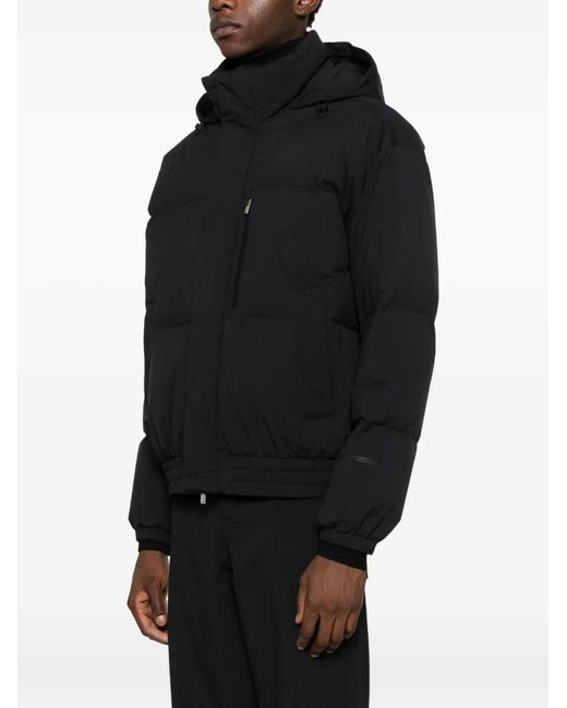 Herno Black Hooded Padded Jacket for men