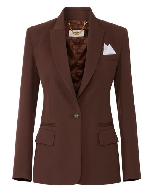 Elisabetta Franchi ギャバジン シングルジャケット Brown