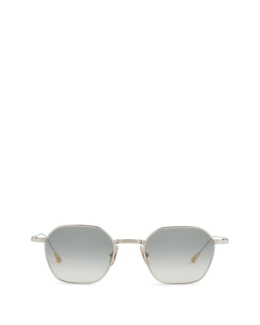 Lunetterie Generale White Cavalier Seul Hexagonal-Frame Sunglasses for men