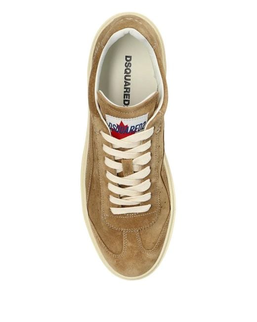 DSquared² Brown Perforated Suede Sneakers