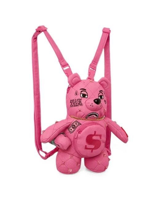 Sprayground Pink Sorbet Stunna Bear Cub Backpack for men